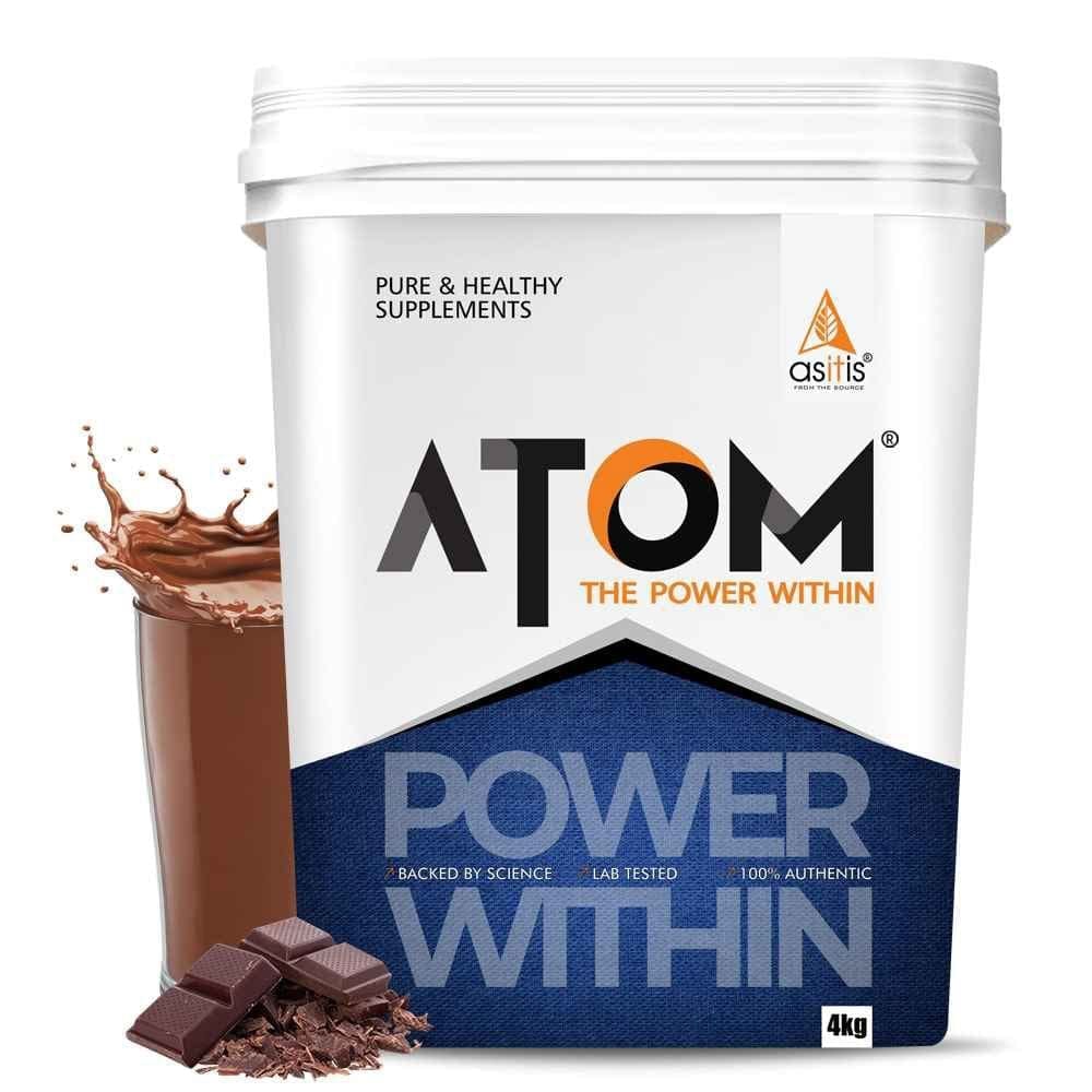 AS-IT-IS Nutrition ATOM POWER Whey Protein XL 24gm 4 kg Dark Rich Chocolate