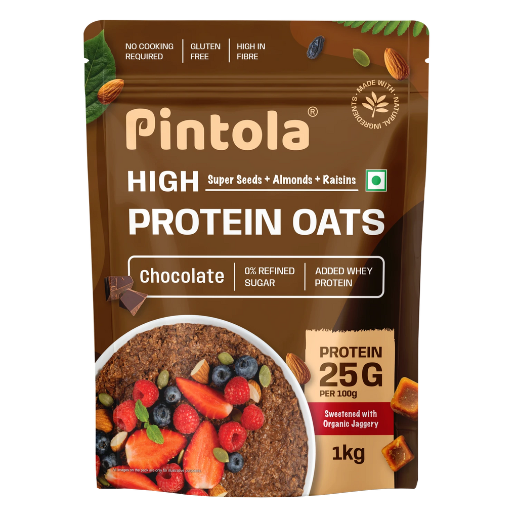 Pintola High Protein Oats – 1 Kg (2.2 Lb), Dark Chocolate