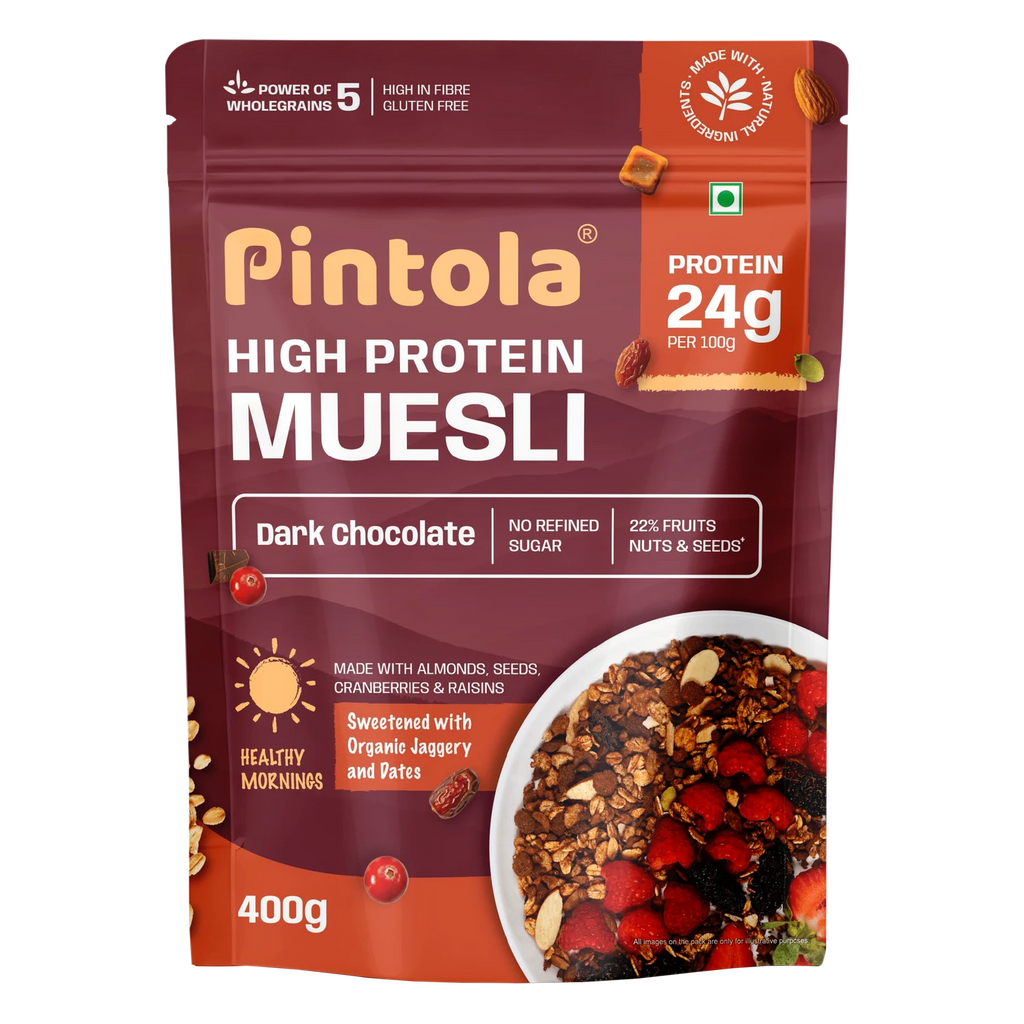 Pintola High Protein Muesli Dark Chocolate & Cranberry – 1 Kg (2.2 Lb)