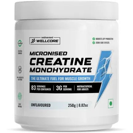 Wellcore – Micronised Creatine Monohydrate (307g, 83 Servings)